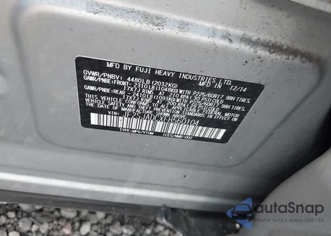 2015 Subaru Forester 2.5I Premium из США, поврежденный, VIN JF2SJADCXFH560104